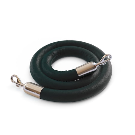 Naugahyde Rope Green With Pol.Steel Snap Ends 8ft.Cotton Core